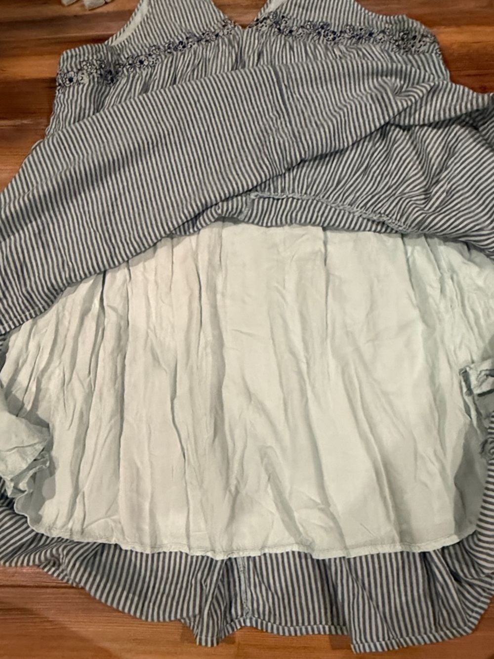 Anthropologie Striped Cotton Tie-Shoulder Sundress in Light Blue - Picture 6 of 8